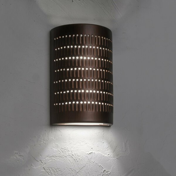 Luxury Lighting Zenia 15in. High Ceramic Outdoor Wall Light, Antique Copper Finish 103-01 ACop u/d-7